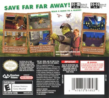 Shrek the Third (USA) box cover back